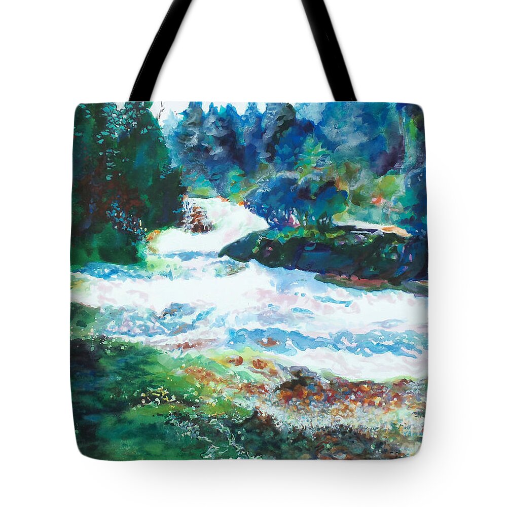 Painting Tote Bag featuring the painting By the Rushing Waters by Kathy Braud