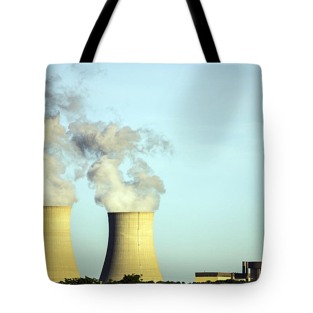 Byron Nuclear Plant Tote Bag featuring the photograph Byron Nuclear Plant by Josh Bryant