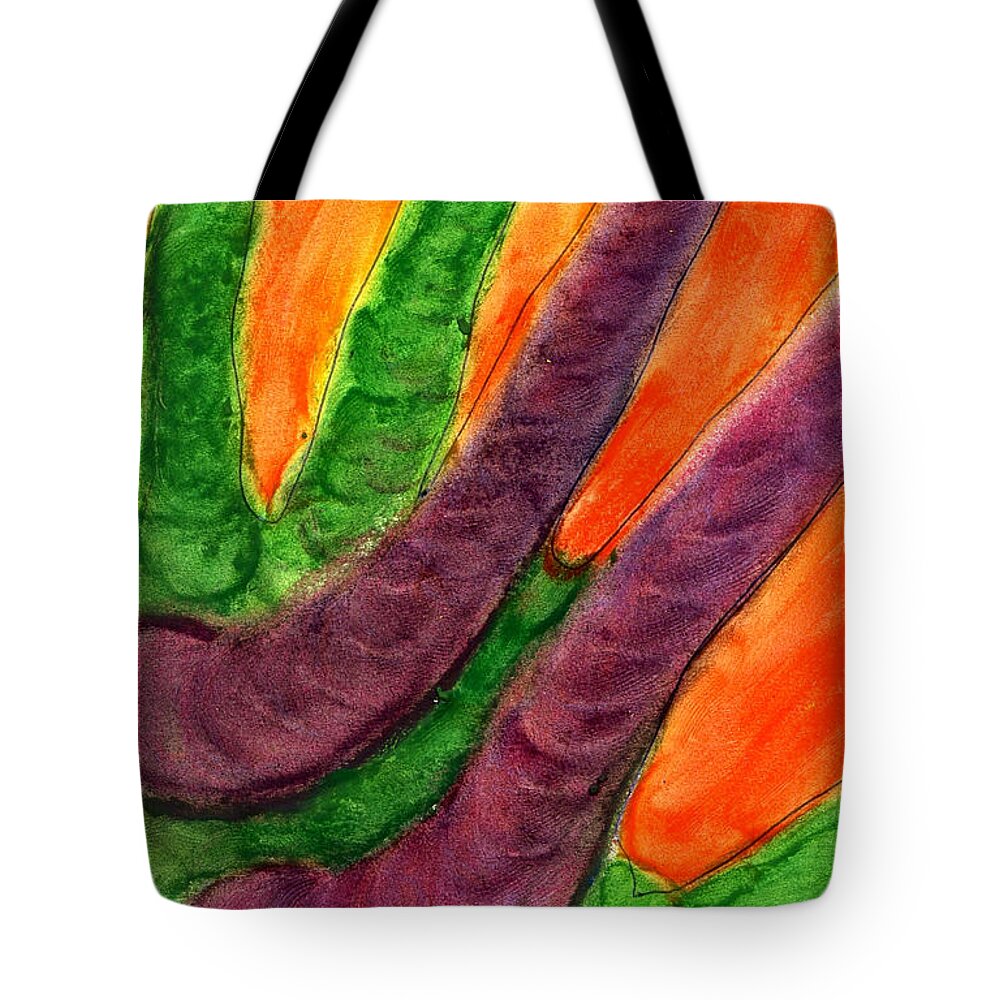 Hand Tote Bag featuring the mixed media Cabbage Kale Hand by Steve Sommers