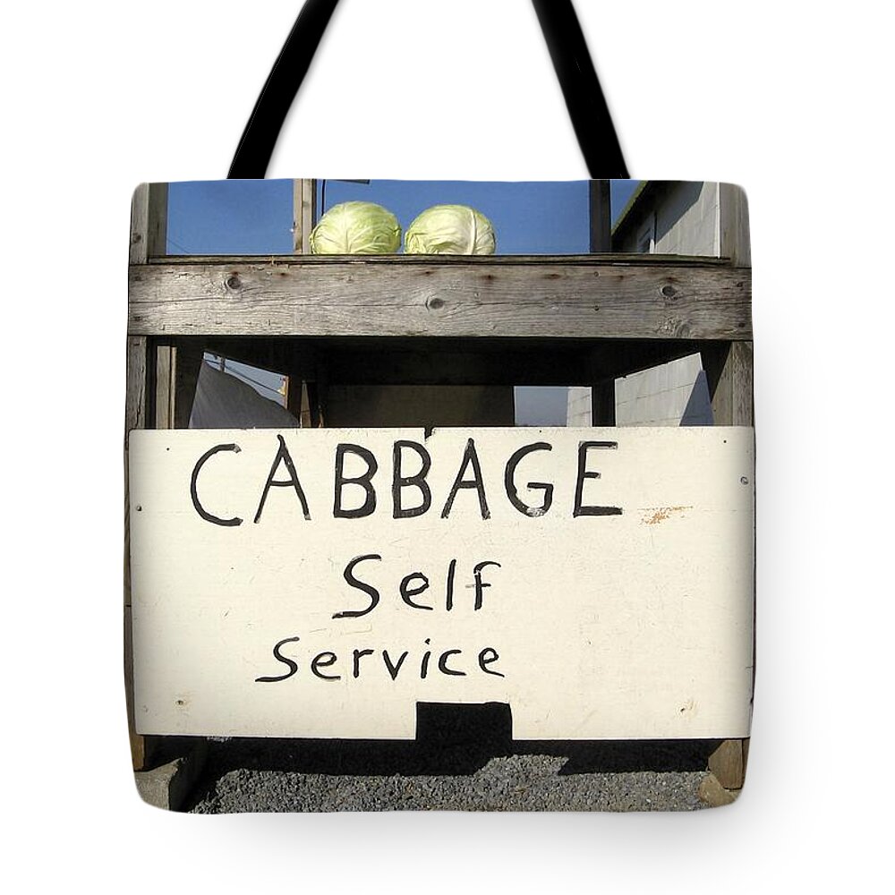 Amish Tote Bag featuring the photograph Cabbage Self Service by Tana Reiff