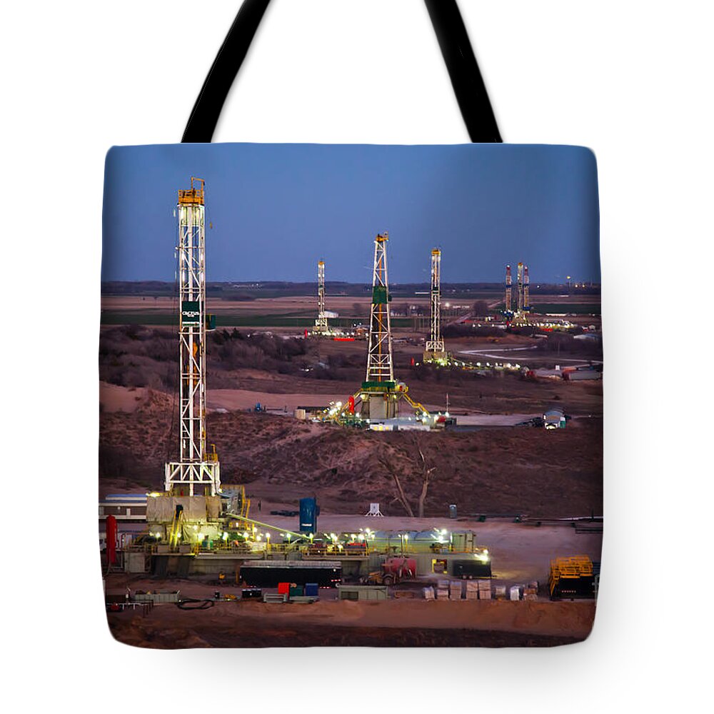 Oil Rig Tote Bag featuring the photograph Cac001-147 by Cooper Ross