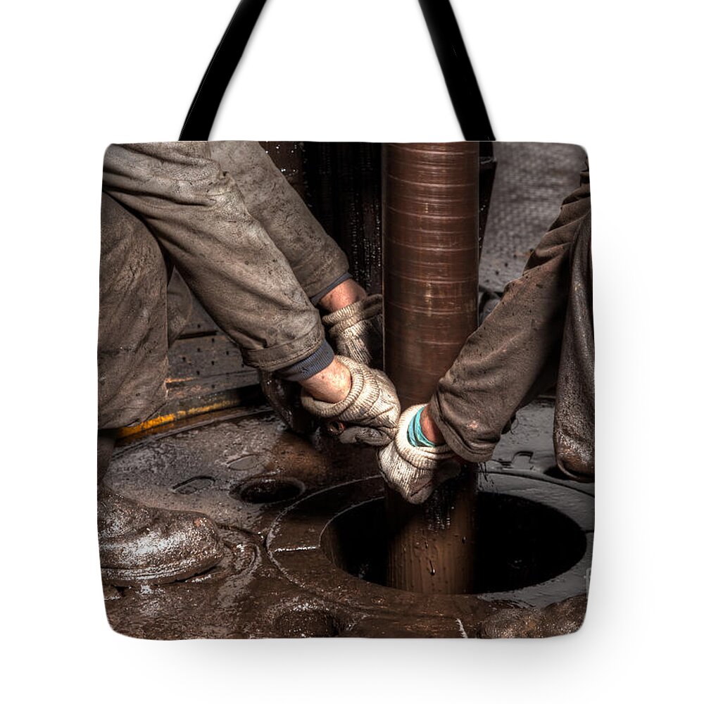 Oil Rig Tote Bag featuring the photograph Cac001-66 by Cooper Ross