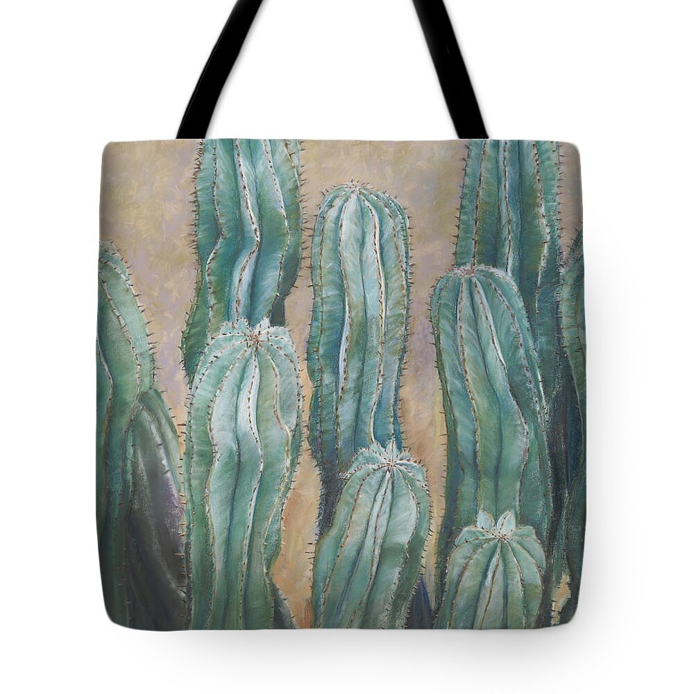 Birdseye Art Studio Tote Bag featuring the painting Cacti by Nick Payne