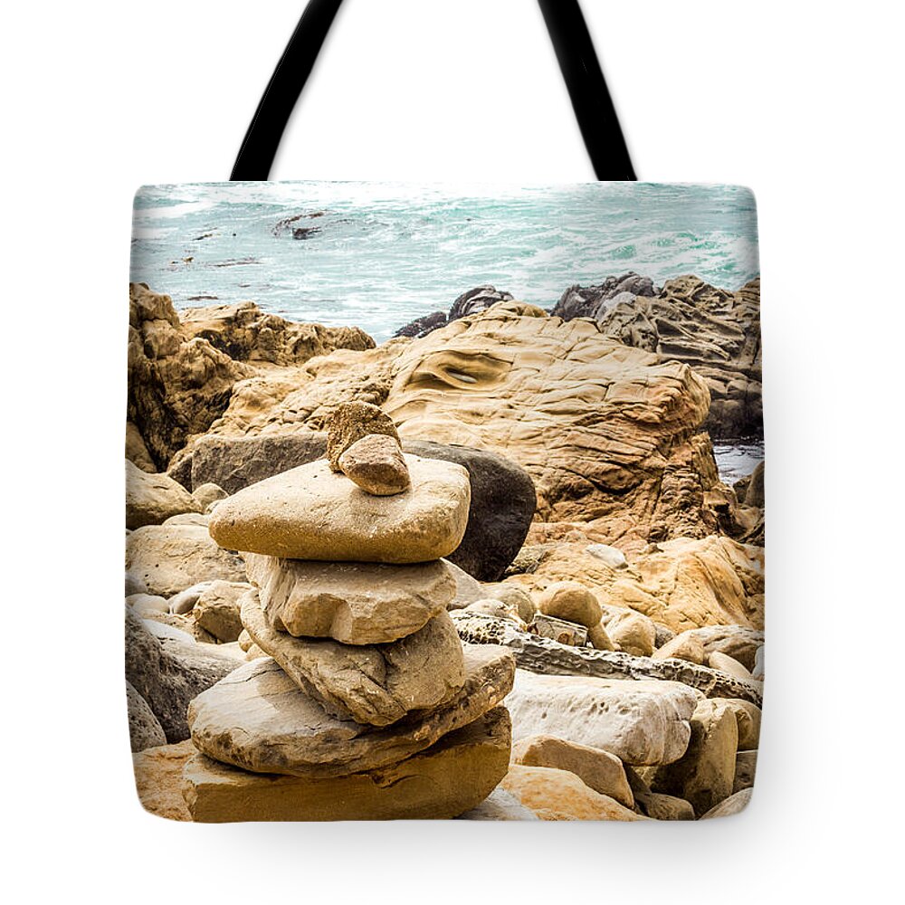 Cairn Tote Bag featuring the photograph Cairn by Suzanne Luft