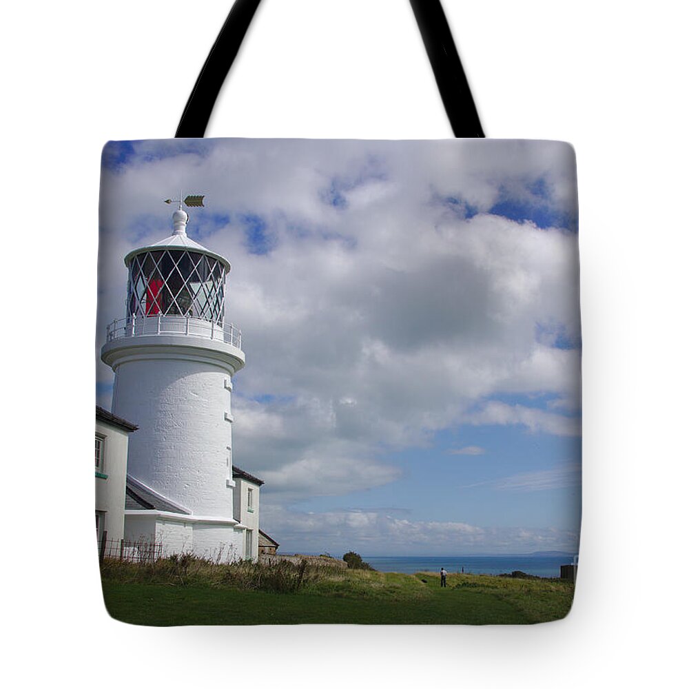 Tenby Tote Bag featuring the photograph Caldey Island Lighthouse by Jeremy Hayden