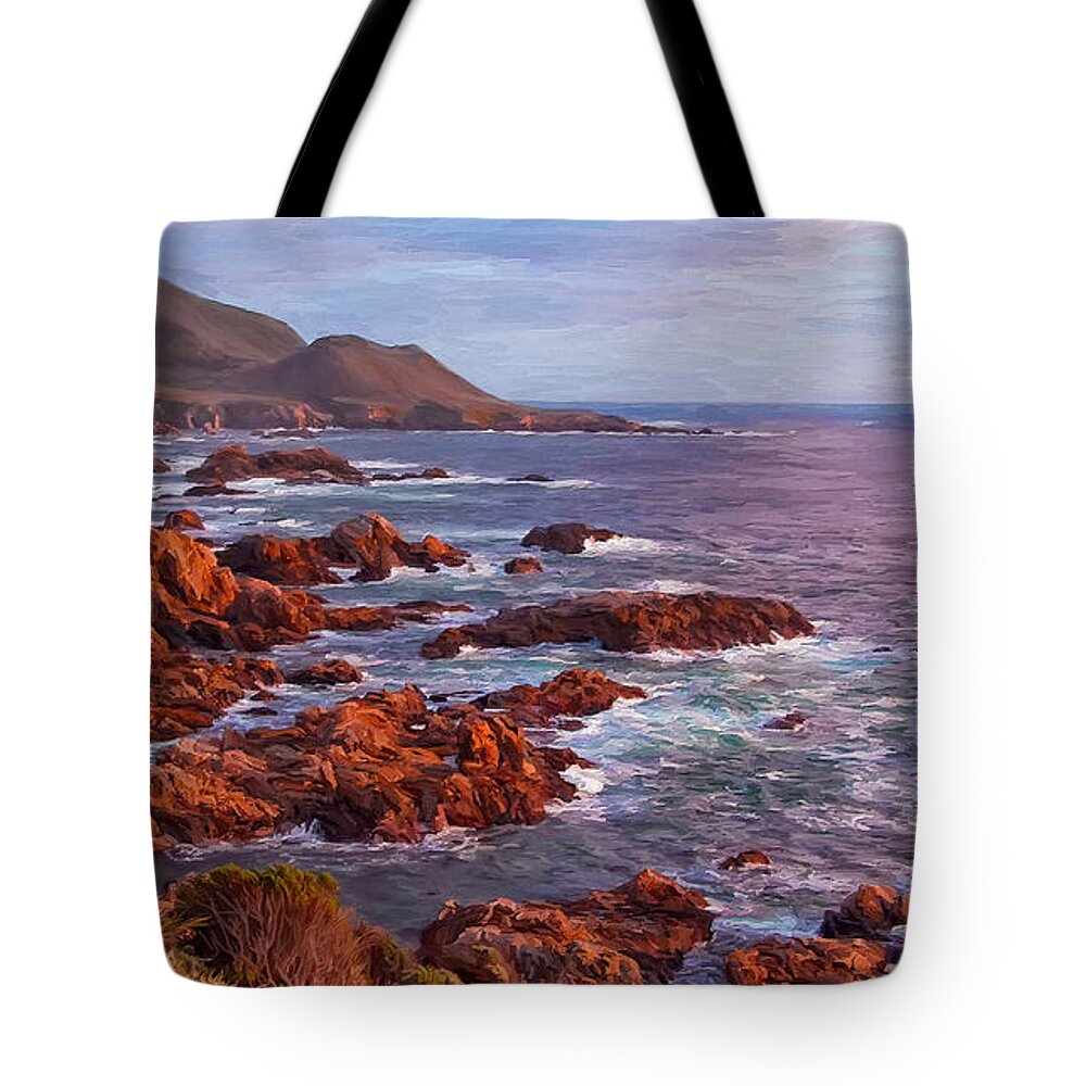 California Tote Bag featuring the painting California Coast by Michael Pickett