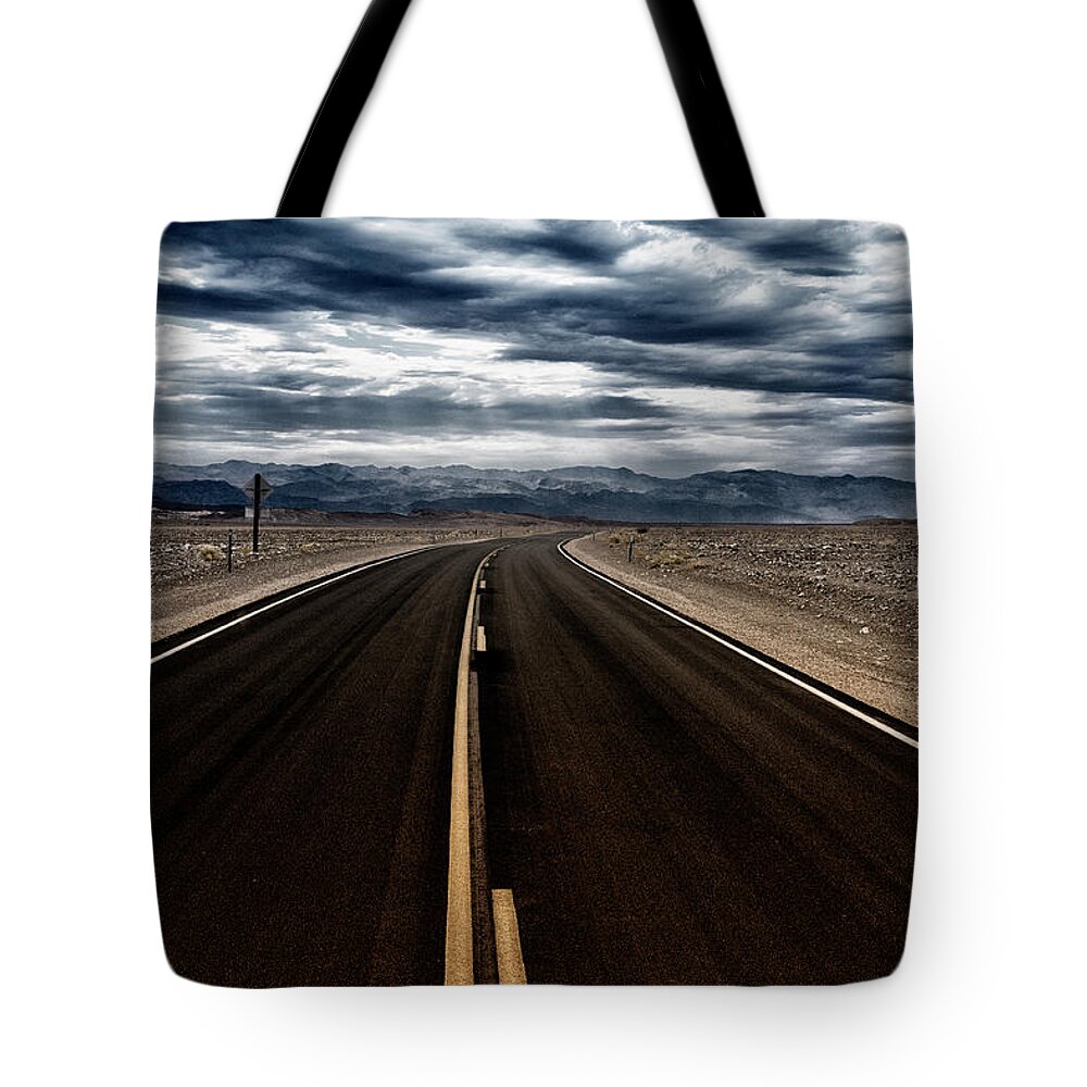 Tranquility Tote Bag featuring the photograph California State Route 190 Through by Audun Bakke Andersen