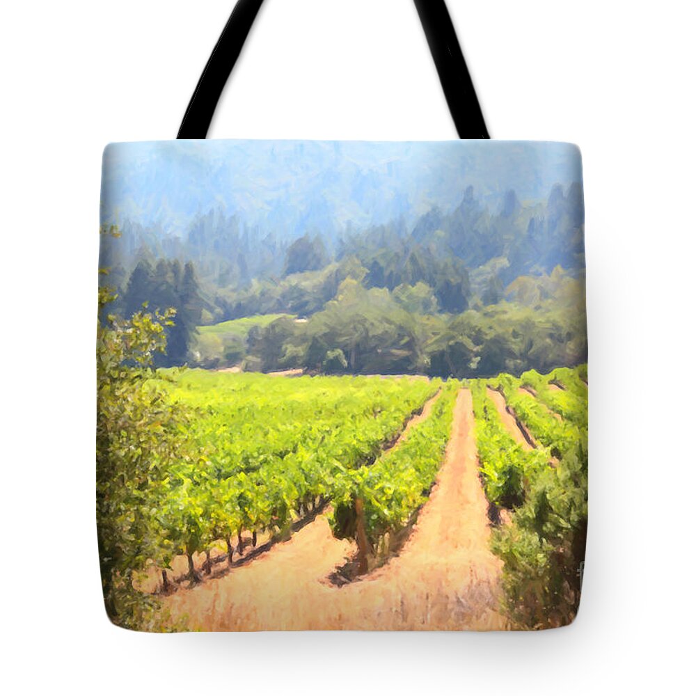 Vineyard Tote Bag featuring the photograph California Vineyard Wine Country 5D24515 by Wingsdomain Art and Photography