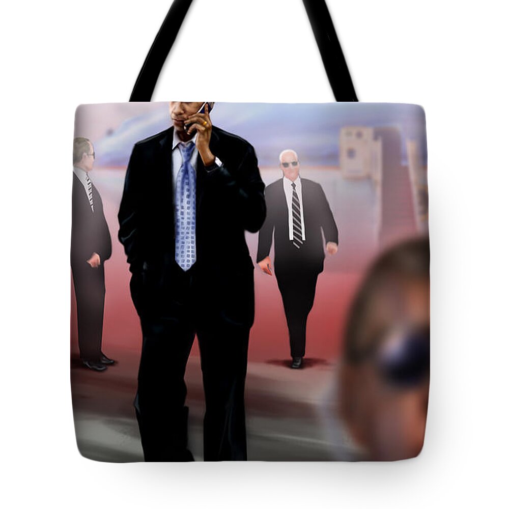 President Tote Bag featuring the painting Calling In Hit Markers-Smooth Operator 1 by Reggie Duffie
