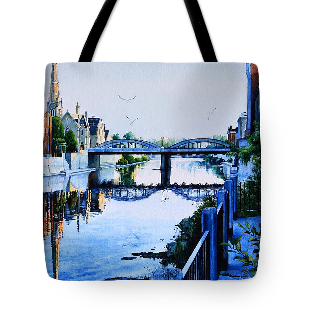 Cambridge Tote Bag featuring the painting Cambridge Summer Morning by Hanne Lore Koehler
