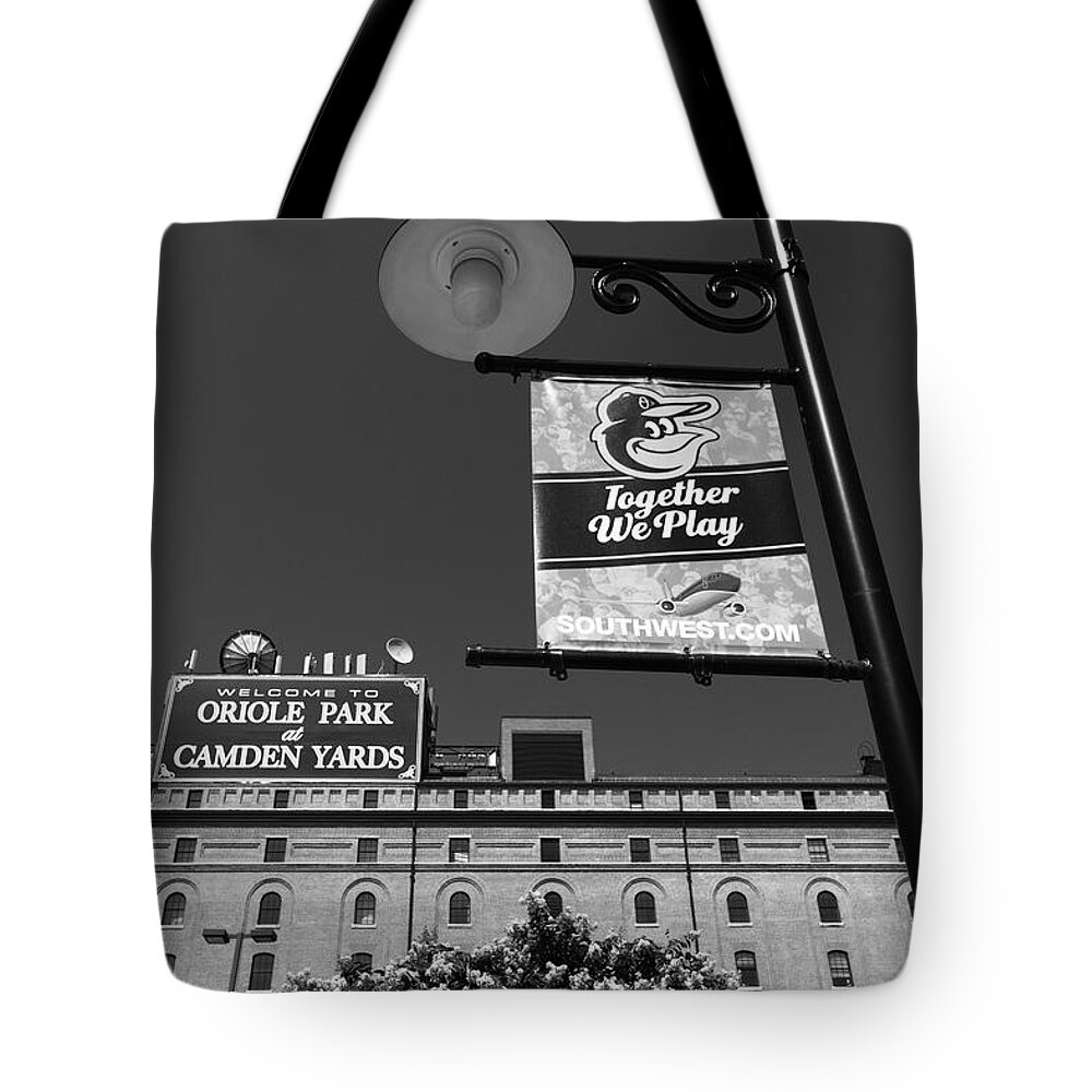 Camden Yards Tote Bag featuring the photograph Camden Yards Baltimore by James Brunker