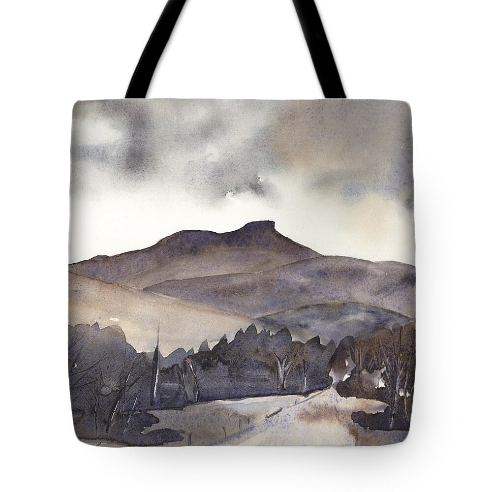 Landscape Tote Bag featuring the painting Camel's Hump by Amanda Amend