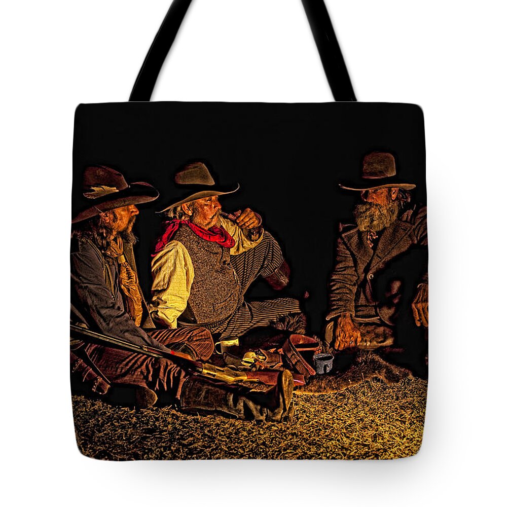 American Tote Bag featuring the photograph Campfire by Jack Milchanowski