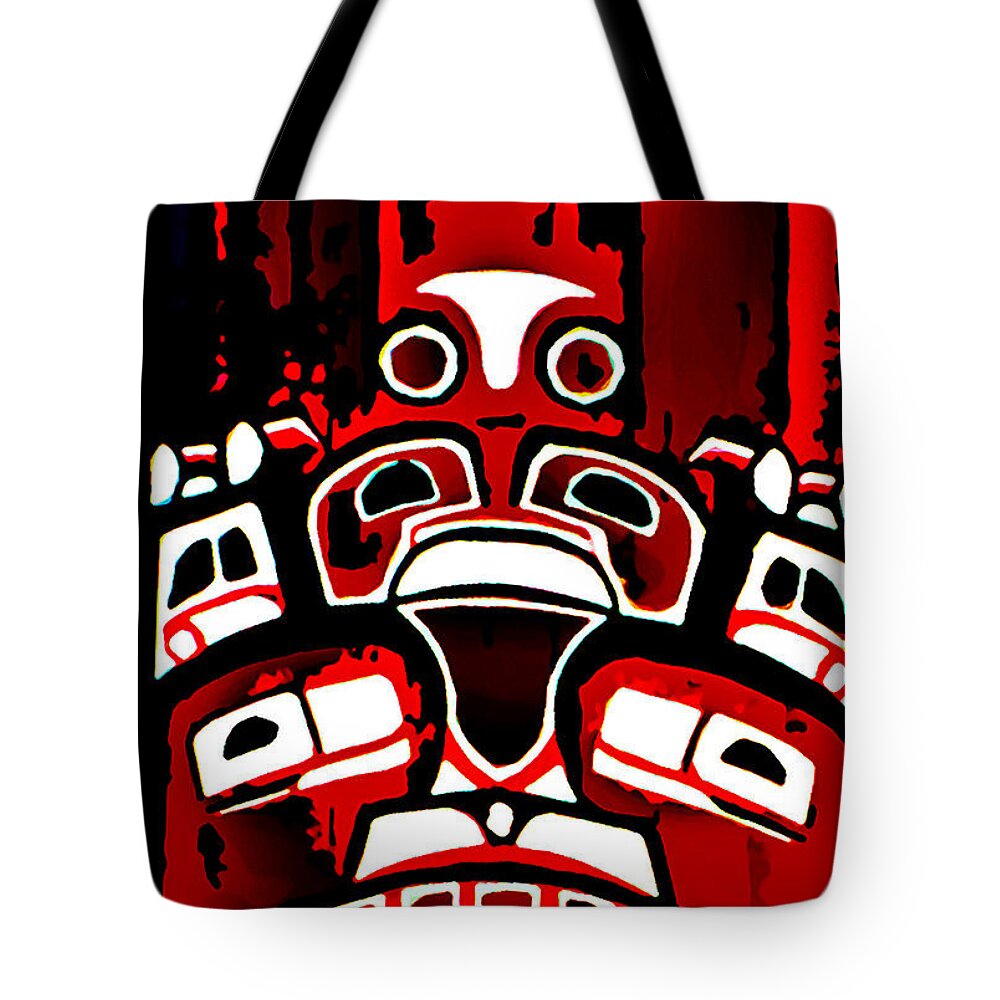 Canada Tote Bag featuring the digital art Canada - Inuit Village Totem by CHAZ Daugherty