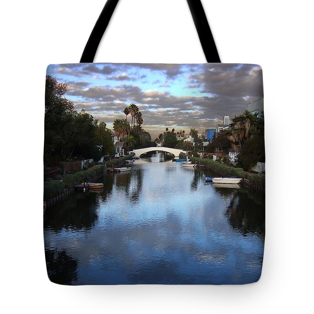 Los Angeles Tote Bag featuring the photograph Canal by Steve Ondrus