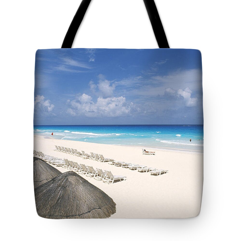 Attraction Tote Bag featuring the photograph Cancun Beach by Bill Bachmann - Printscapes