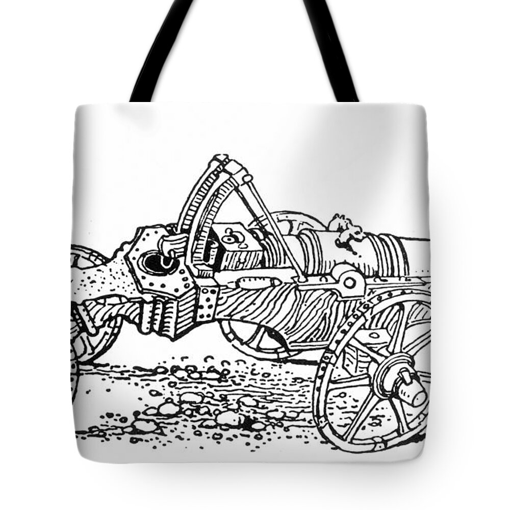 16th Century Tote Bag featuring the painting Cannon, 16th Century by Granger