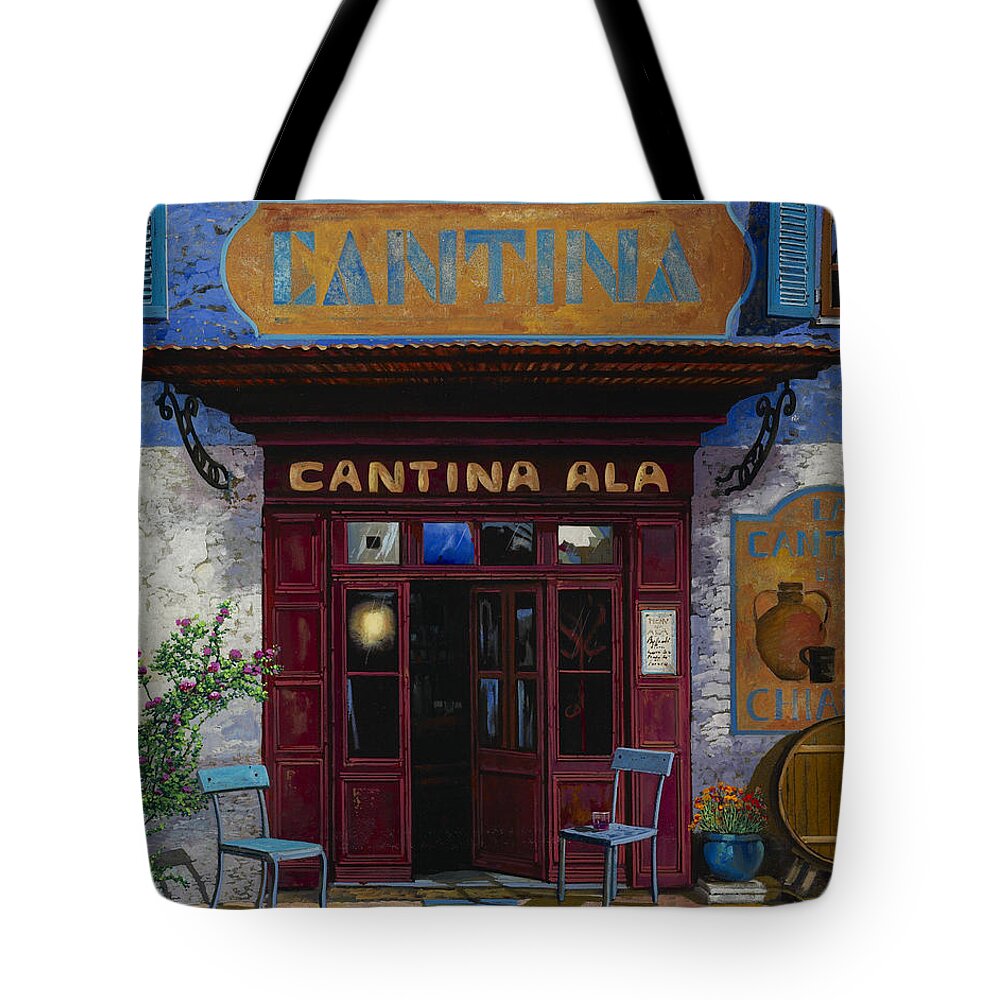 Cantina Tote Bag featuring the painting cantina Ala by Guido Borelli