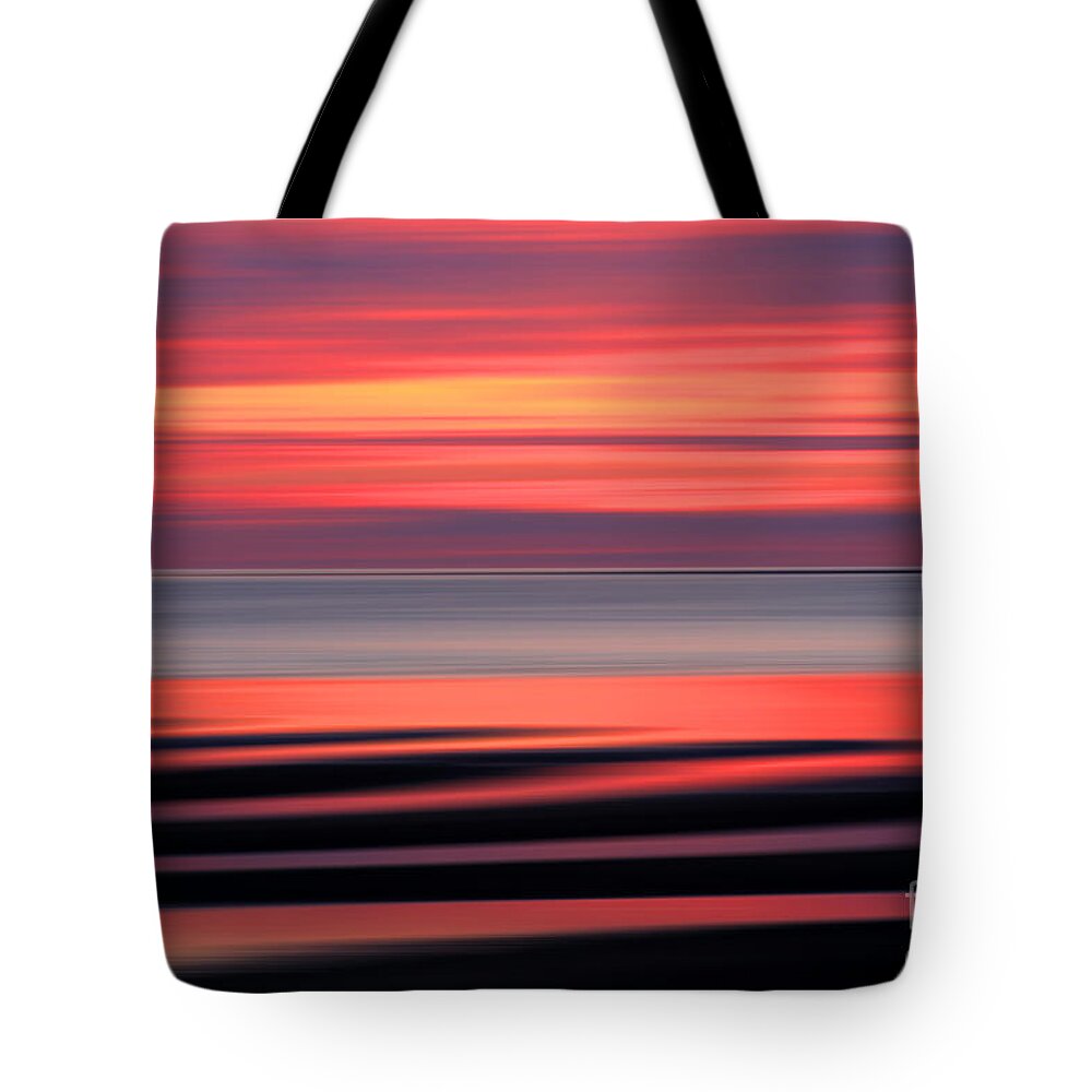 Sunset Tote Bag featuring the digital art Cape Cod Sunset Abstract by Jayne Carney