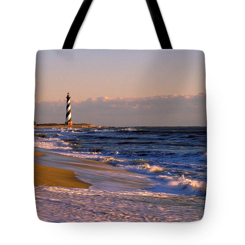 Beach Tote Bag featuring the photograph Cape Hatteras Lighthouse, Nc by Jeffrey Lepore