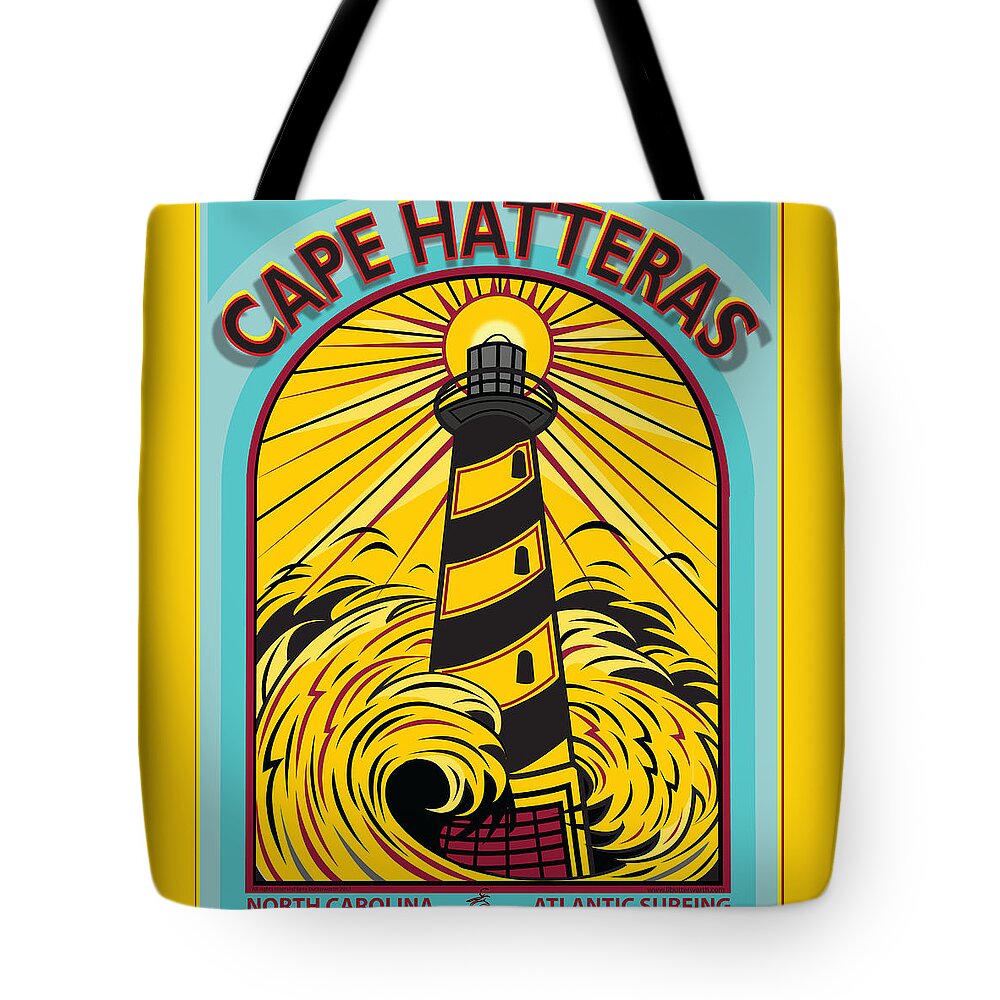 Surfing Tote Bag featuring the photograph Surfing Cape Hatteras North Carolina Atlantic Ocean by Larry Butterworth