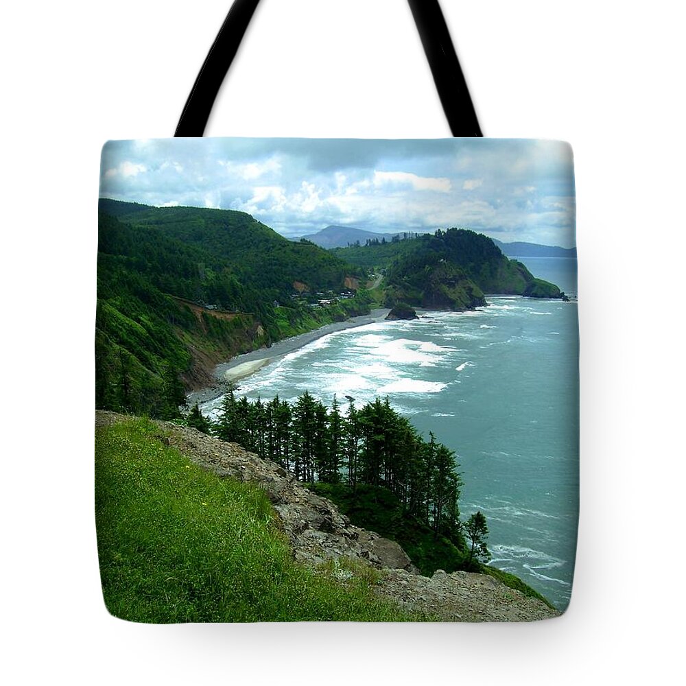 Cape Meares Tote Bag featuring the photograph Cape Meares by Laureen Murtha Menzl