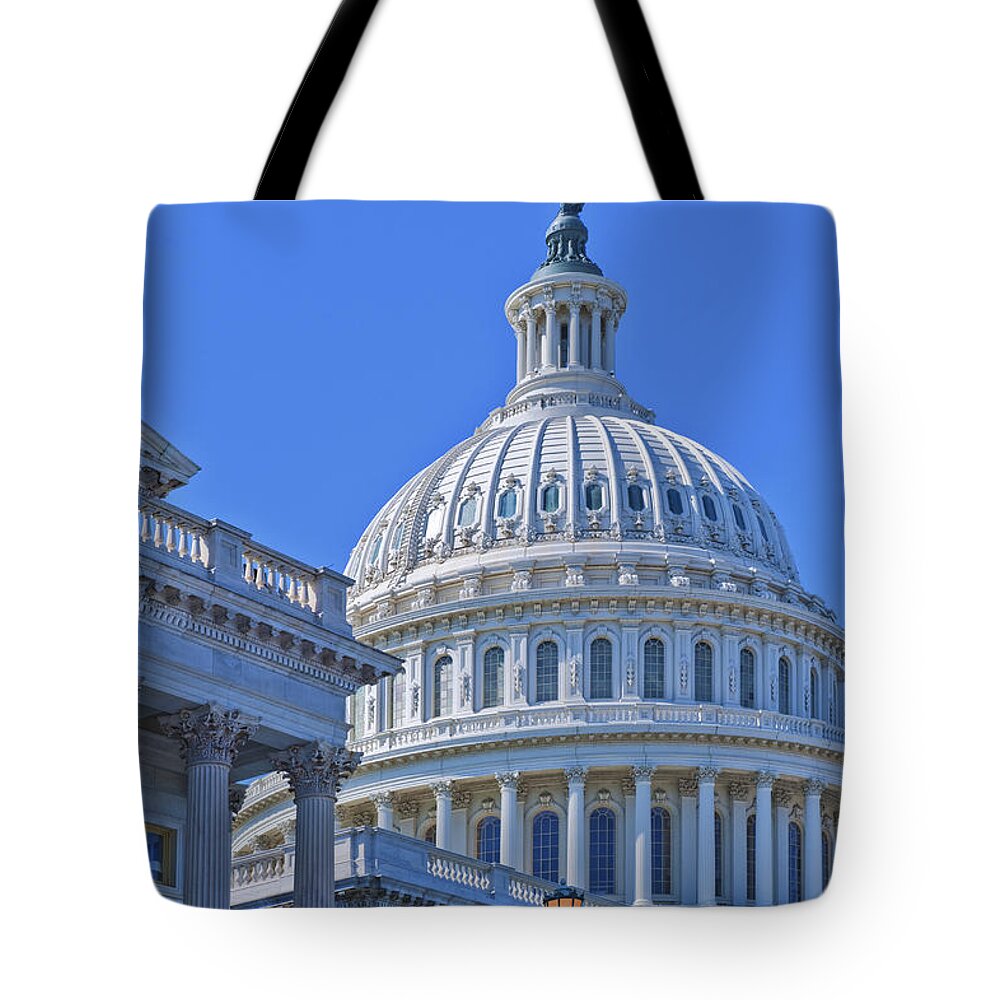 Capitol Dome Tote Bag featuring the photograph Capitol Dome Washington DC District of Columbia by David Zanzinger
