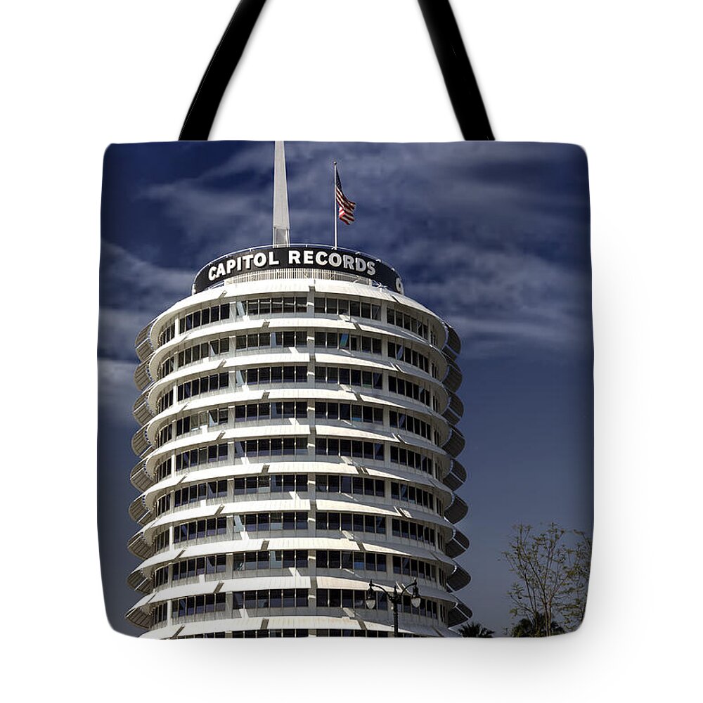 Endre Tote Bag featuring the photograph Capitol Records Building by Endre Balogh