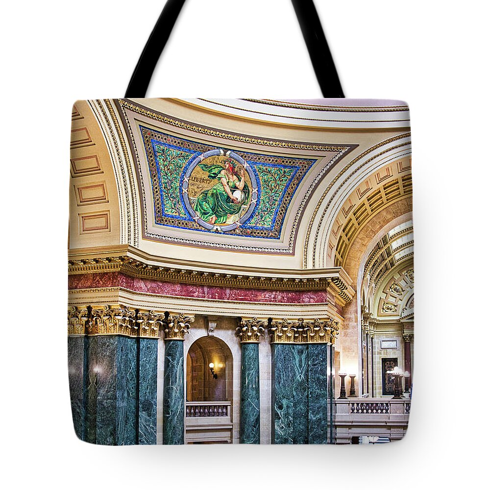 Capitol Tote Bag featuring the photograph Capitol - Madison - Wisconsin by Steven Ralser