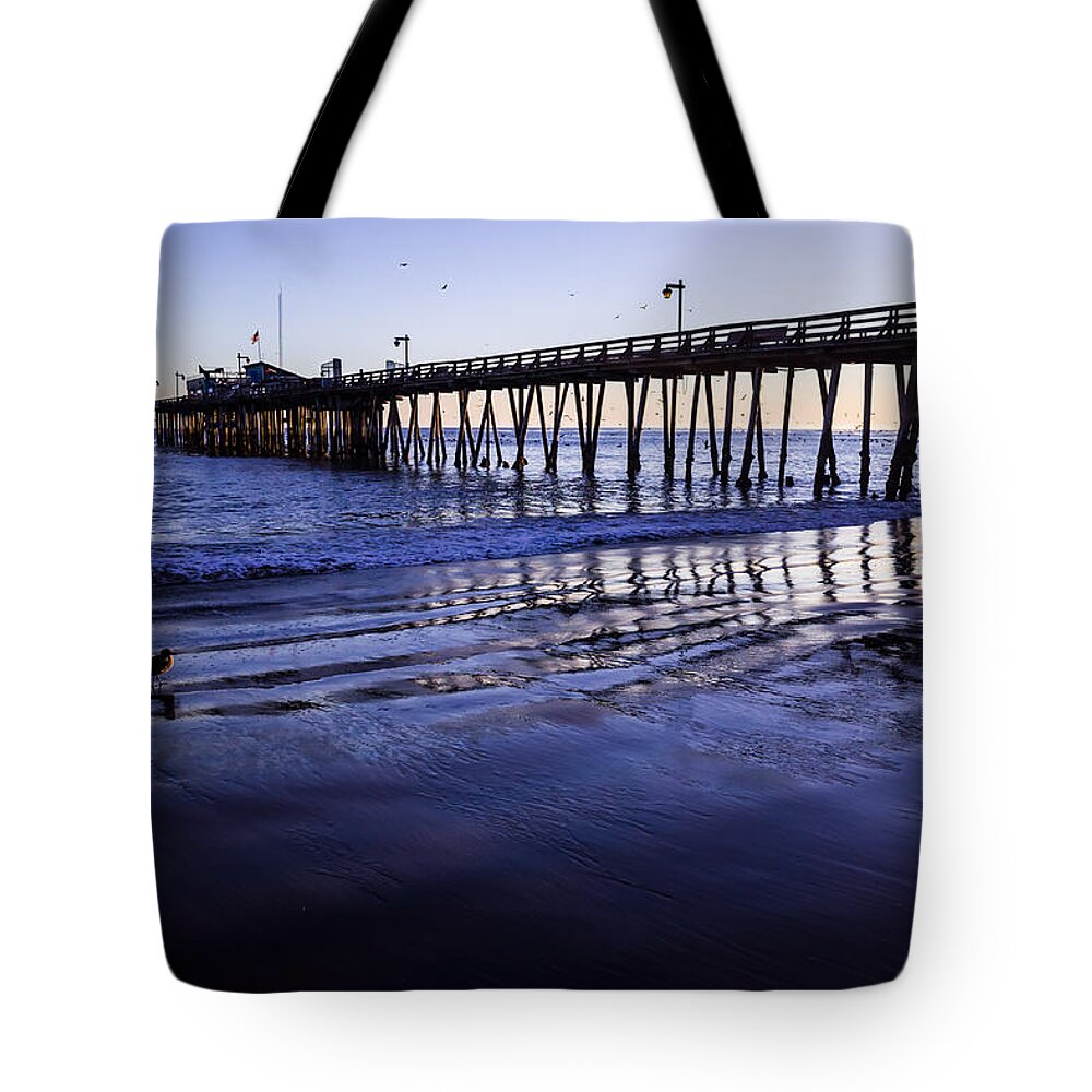 Capitola Tote Bag featuring the photograph Capitola Wharf Reflections by Priya Ghose