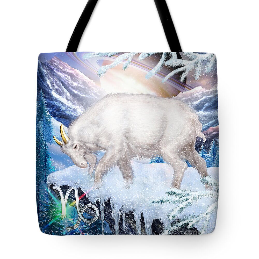 Ciro Marchetti Tote Bag featuring the digital art Capricorn by MGL Meiklejohn Graphics Licensing