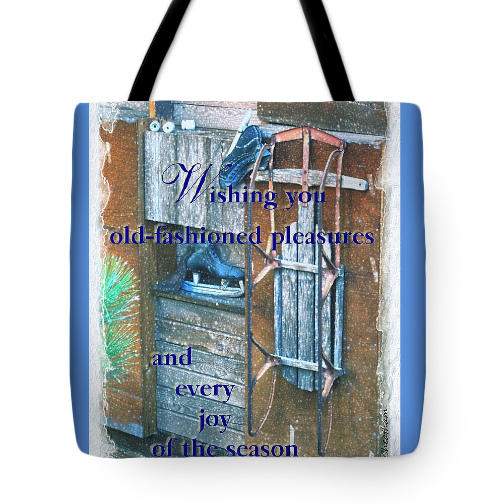 Greeting Card Tote Bag featuring the mixed media Card for the Winter 2 by Kae Cheatham