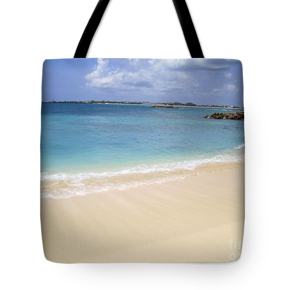 Beach Tote Bag featuring the photograph Caribbean Beach Front by Fiona Kennard
