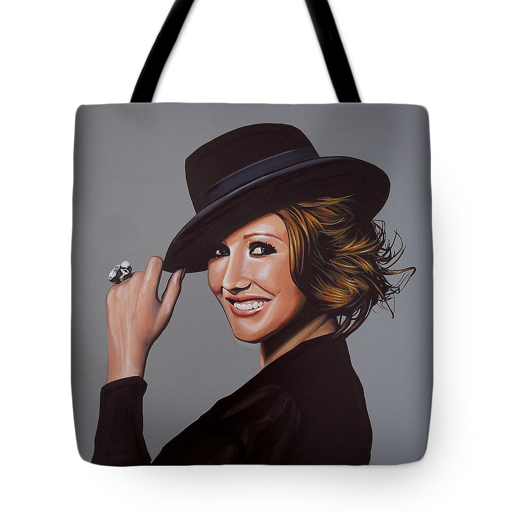 Carice Van Houten Tote Bag featuring the painting Carice van Houten Painting by Paul Meijering