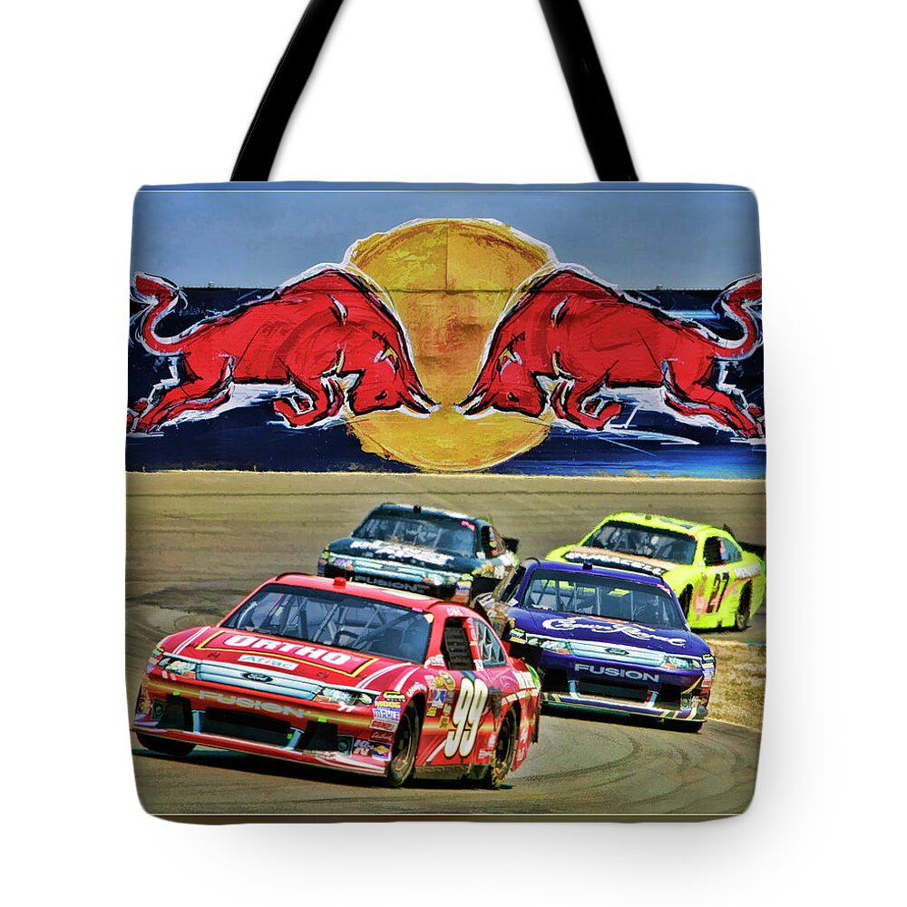 Nascar Tote Bag featuring the photograph Carl Edwards by Blake Richards