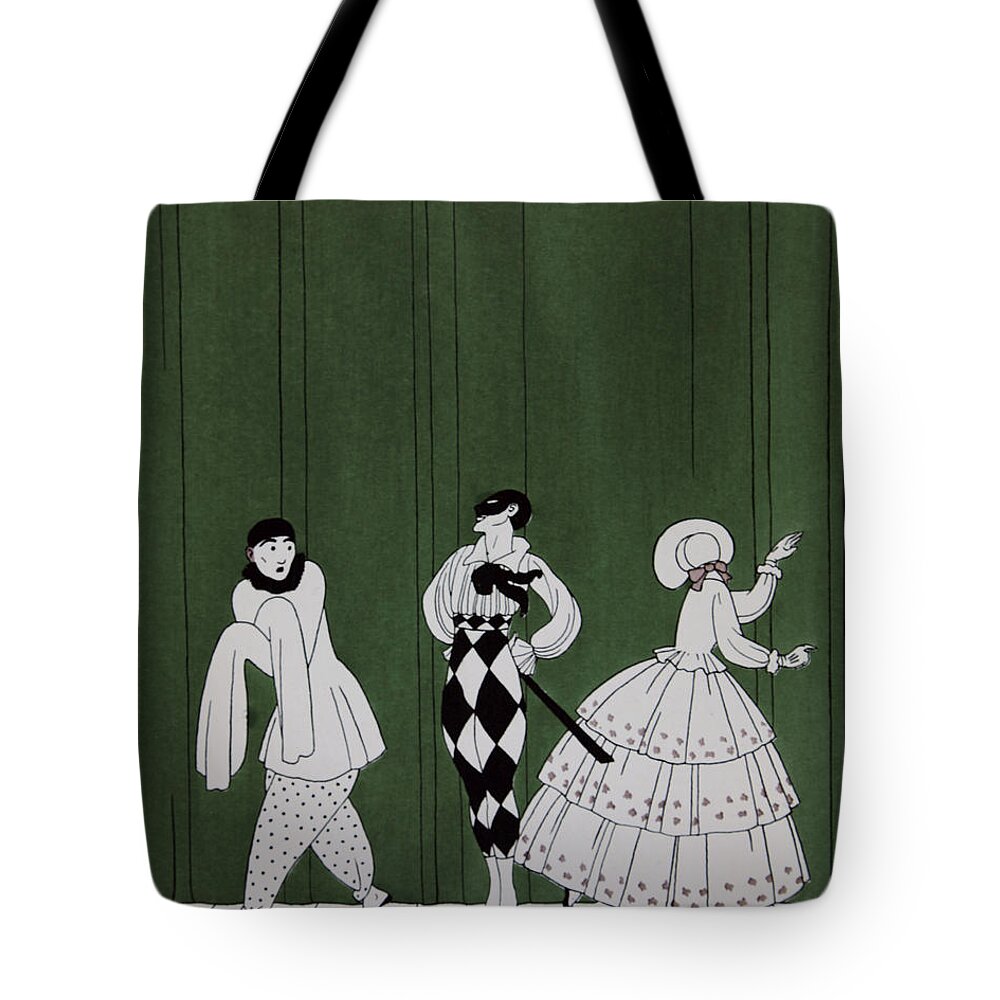 Ballet Tote Bag featuring the painting Carnaval by Georges Barbier