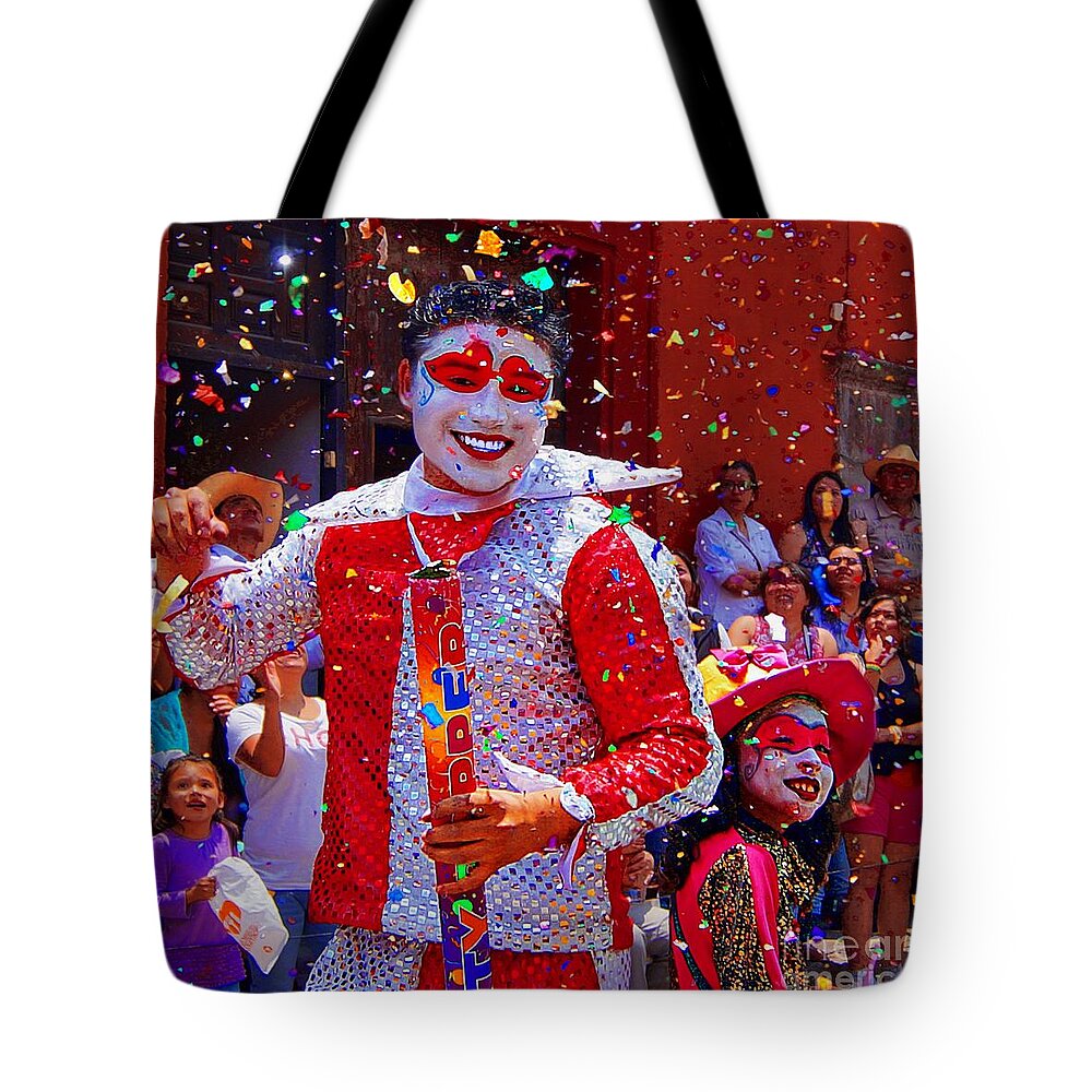 John+kolenberg Tote Bag featuring the photograph Carnival Man At The Day Of The Crazies Parade by John Kolenberg