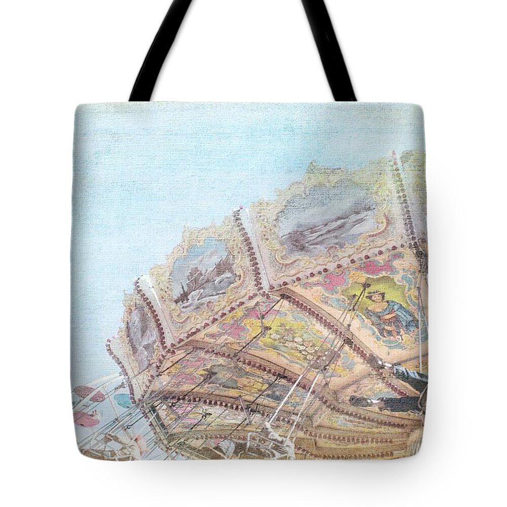 Carnival Swing Ride Tote Bag featuring the photograph Carnival Swing Ride by Melissa Bittinger