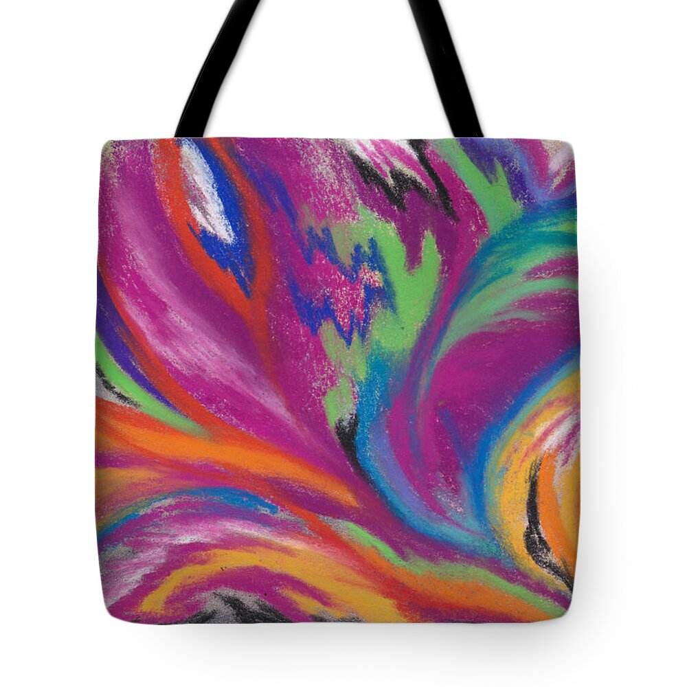 Colors Party Abstract Swirl Confetti Tote Bag featuring the pastel Carnivale by Brenda Salamone