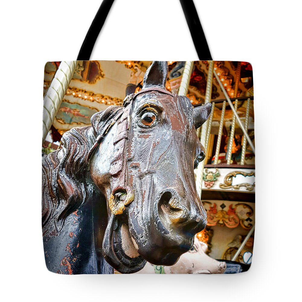 France Tote Bag featuring the photograph Carousel Horse Head by Olivier Le Queinec
