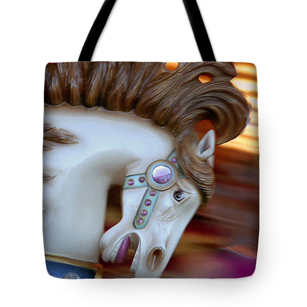 Carousel Tote Bag featuring the photograph Carousel Horse by Paul DeRocker