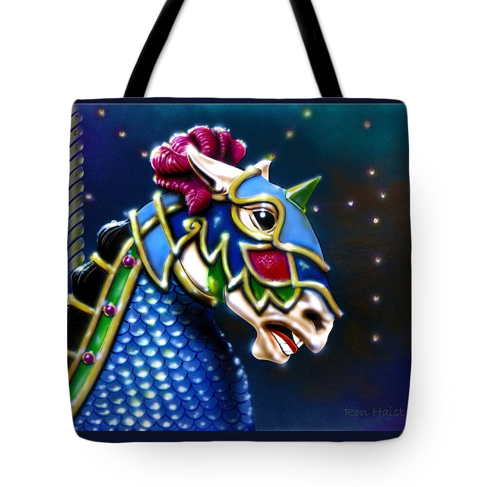Fair Tote Bag featuring the painting Carousel by Ron Haist