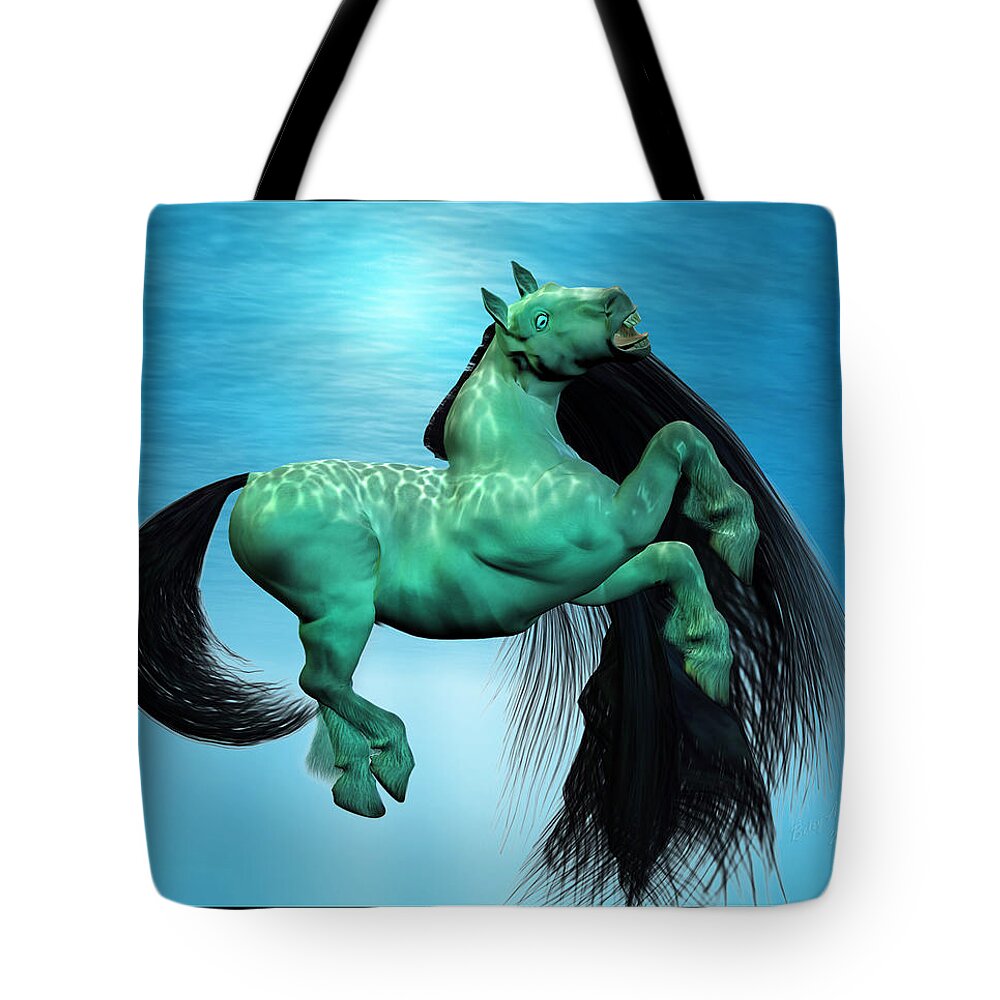 Horse Tote Bag featuring the digital art Carousel VIII by Betsy Knapp