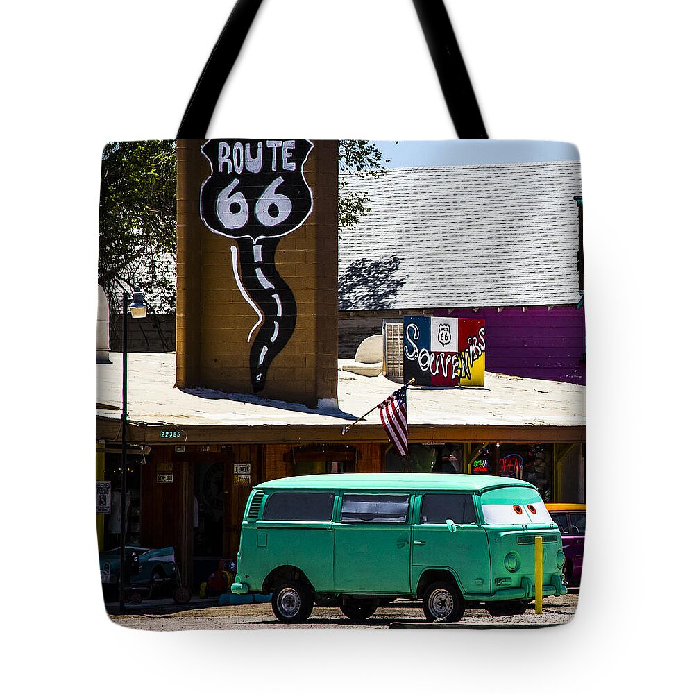 Route 66 Tote Bag featuring the photograph Cars by Angus HOOPER III