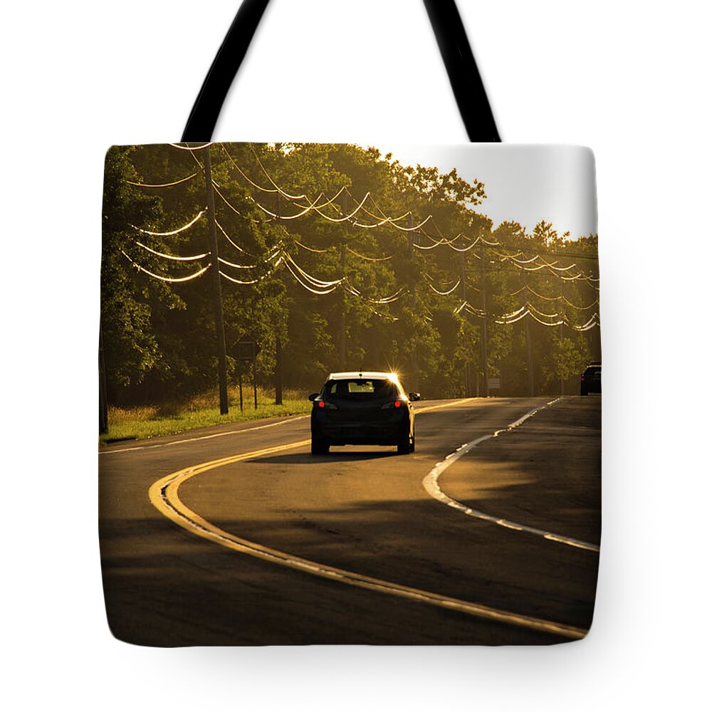 Curve Tote Bag featuring the photograph Cars On Road by Joanna Mccarthy