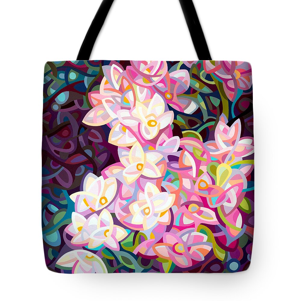 Vertical Tote Bag featuring the painting Cascade by Mandy Budan