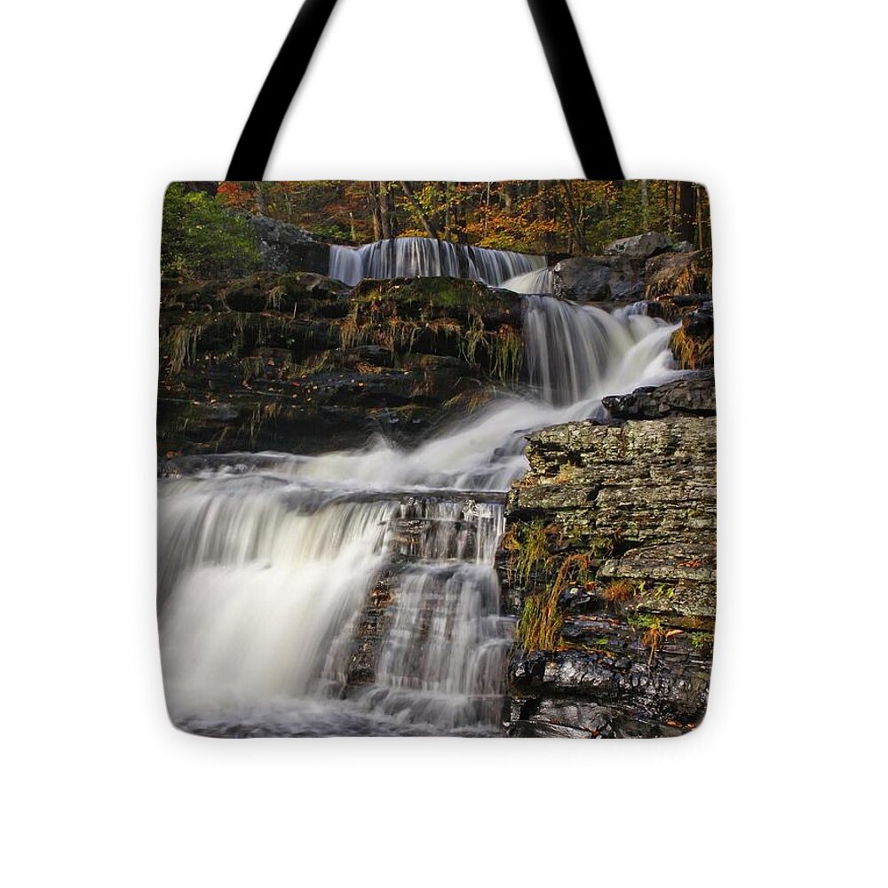 Nature Tote Bag featuring the photograph Cascading Forever by Marcia Lee Jones