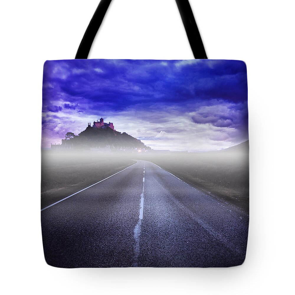 Road Tote Bag featuring the photograph Castle on the Hill by David Lichtneker