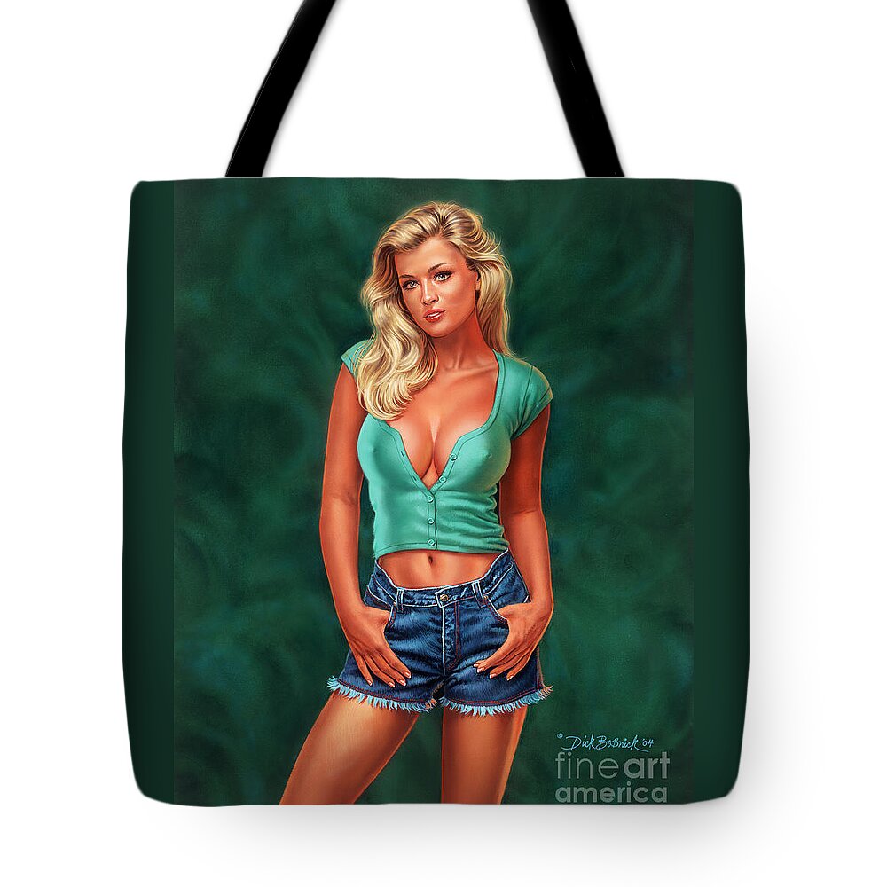 Portrait Tote Bag featuring the painting Casual Beauty by Dick Bobnick
