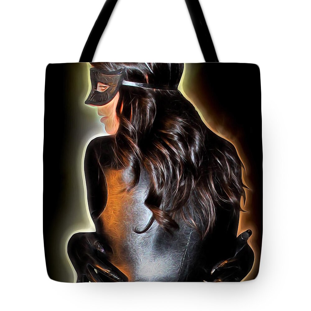 Cat Tote Bag featuring the painting Cat Scratch Fever by Jon Volden